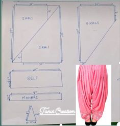 an image of how to make a pleaed skirt with the sewing pattern on it