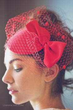 Timeless Classic Red Fascinator Hat by Ruby and Cordelia's Millinery Attaches with the ease of an elastic strap hidden under the hair. Photography Credits: leahrachel.com Red Hat Fascinator For Church, Red Curved Brim Fascinator For Church, Red Vintage Mini Hats With Curved Brim, Red Costume Hats And Headpieces For Church, Red Adjustable Mini Hat With Structured Crown, Red Hat Fascinator For Evening, Red Hat Fascinator For Races, Red Curved Brim Fascinator For Evening, Adjustable Red Fascinator For Church