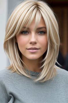 29+ Shag Haircuts Blonde 14 Blonde Layered Hair, Medium Shag Haircuts, Bangs With Medium Hair, Hairstyles For Layered Hair, Haircuts For Medium Hair, Shoulder Length Hair