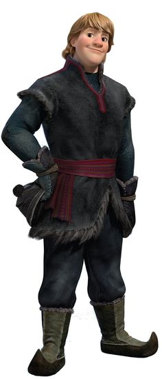 a cartoon character is dressed in black and has brown fur on his head, while standing with his hands on his hips