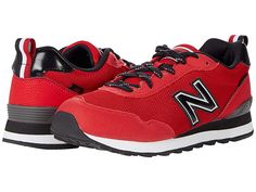 New Balance Classics ML515V3 - Men's Shoes : Team Red/Black : New Balance 515 sneakers are a new balance classic that is here to stay. The breathable mesh upper, reinforced with leather and padded at the collar, highlights a shoe that is expertly crafted for comfortable support during running or constraining. Padded footbed, collar and tongue. REVlite EVA cushioned midsole. Leather and textile upper. Textile lining and insole. Synthetic outsole. Imported. Measurements: Weight: 10 oz Product meas Black New Balance, New Balance 515, Mens New Balance, New Balance Classics, Team Red, Balance Sneakers, New Balance Sneakers, New Balance, Men's Shoes