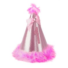 Princess Birthday Party Hats Pink Feather sparkle birthday hat perfect for her birthday party. Our party hats are made with a flexible plastic cone wrapped in rainbow sparkle fabric, and trimmed with soft boa feathers. *Hat will be not have a birthday number 🎀 Join Bubblegum Divas VIP list for giveaways, and discount codes. Click ➡️ https://bubblegumdivas.com/pages/bubblegum-divas-vip Birthday Hats For Adults Printable, Whimsical Party Supplies For Birthday And Carnival, Playful Party Hat For Carnival, Pink Fun Costume Hats For Party, Playful Hat For Party And Carnival, Pink Fun Costume Hats And Headpieces For Party, Fun Pink Mini Hats For Party, Fun Pink Birthday Costume Hats And Headpieces, Fun Mini Hats For Birthday Carnival