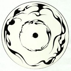 a black and white drawing of a circular object