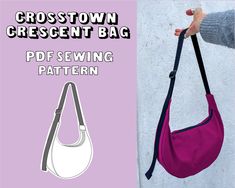 the crosstown crescent bag sewing pattern is shown