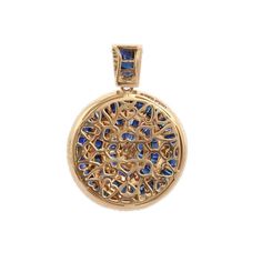 This is part of Chairish’s Fine Jewelry assortment.  Blue Sapphire pendant in 18K Gold. It has a baguette cut gemstone studded with diamonds that completes your look with a decent touch. Pendants are used to wear or gifted to represent love and promises. It's an attractive jewelry piece that goes with every basic outfit and wedding too.    PRODUCT DETAILS :-  > Material - 18K Solid Yellow Gold > Gemstone - Blue Sapphire  > Stone Weight - 4.14 ct > Stone Size - 2.4 mm > Stone Shape - Baguette  > Diamond Weight - 0.93 ct > Gross Weight - 10.36 Grams > Setting - Channel setting Sapphire Jewelry With Baguette Diamonds, Formal Sapphire Jewelry With Baguette Diamonds, Blue Baguette Diamond Jewelry For Anniversary, Luxury Blue Baguette Diamond Jewelry, Sapphire Round Pendant Jewelry For Wedding, Blue Baguette Diamond Jewelry For Wedding, Blue Jewelry With Baguette Diamonds For Wedding, Elegant Blue Jewelry With Baguette Diamonds, Sapphire Round Pendant For Wedding