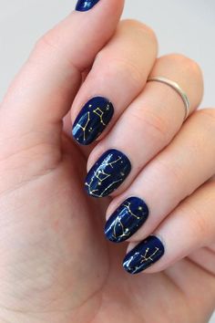 Constellation nail tattoos / constellation nail decals / nail | Etsy Nail Decals Diy, Waterslide Nail Decals, Space Nails, Sky Nails, Star Nail Art, Finger Nails, Nail Tattoo, Star Nails, Floral Nails