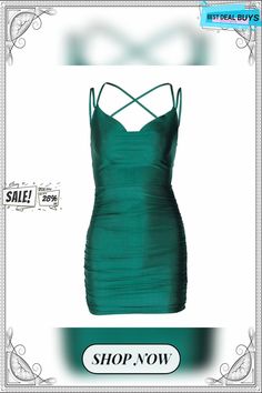 Women's Party Dress Bodycon Sheath Dress Mini Dress Green Sleeveless Pure Color Ruched Summer Spring Spaghetti Strap Party S M L / Slip Dress Green Ruched Dress For Party Season, Green Spaghetti Strap Mini Dress For Prom, Fitted Sleeveless Green Suspender Dress, Party Slip Dress With Strappy Back, Fitted Green Backless Suspender Dress, Fitted Backless Green Suspender Dress, Summer Ruched Slip Dress With Sweetheart Neckline, Summer Mini Dress With Crisscross Straps For Prom, Elegant Ruched Strappy Mini Dress