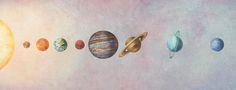 the solar system with eight planets painted on it