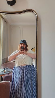 full skirt + a baby t summer outfit inspo | plussize fit check Gathered Skirt Outfit, Long Skirt Looks, Outfit Edit, Cozy Core, Cobalt Blue Dress, Europe Fashion, Gathered Skirt, Curvy Girl Outfits, Curvy Outfits