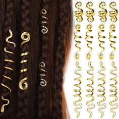 description Spiral Braids, Clips For Hair, Spiral Braid, Celtic Hair, Accessories Styling, Snake Hair, Beard Beads, Braid Clips, Dreadlock Accessories