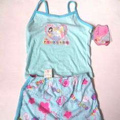 New Disney Princess Girl's 2 Pc. Sleepwear Set Size: Xs 4/5 Blue Blue Character Print Sleepwear For Pajama Party, Cute Blue Sets With Character Print, Blue Cotton Sleepwear With Character Print, Blue Disney Sleepwear, Cute Blue Sleepwear With Character Print, Cute Blue Character Print Sleepwear, Cute Blue Sleepwear With Cartoon Print, Cute Blue Cartoon Print Sleepwear, Cute Light Blue Bedtime Sets