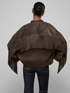 Fringe Coat, Brown Wool Coat, Fringe Coats, Frame Store, Suede Fringe, Wool Coat, Chocolate Brown, Statement Pieces, Wool