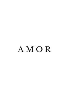 the word amor written in black on a white background