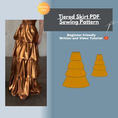 an image of a women's skirt sewing pattern with instructions to sew it