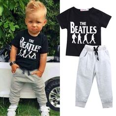 2pcs Baby Boy Kids Short Sleeve T-shirt Tops +Pants Outfit Clothing Set Suit #Unbranded #Everyday Beatles Outfit, Suits Clothing, Baby Cardigan, Boy Clothes, Kids Shorts