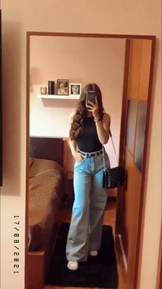 Wide Leg Outfit, Outfits Con Jeans, Cute Modest Outfits, Office Casual Outfit, Swag Girl Style, Looks Party, Trendy Fashion Outfits, Causual Outfits, Basic Outfits