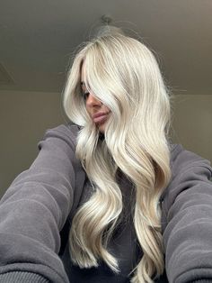 #blondhair #blondehaircolor Blonde Hair Color Ideas Bright, Vanilla Ice Blonde Hair, Platinum Blonde Wedding Hair, Blonde Hair With Highlights Platinum, Bright Platinum Blonde Hair, Medium Length Icy Blonde Hair, White Blonde Hair Short, Blonde Hair Cool Tone, Scandi Blonde Hair