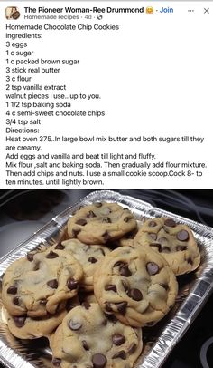 Things To Bake When Bored, Things To Bake, Chocolate Chip Cookies Ingredients, Homemade Chocolate Chip Cookies, Easy Snack Recipes, Delicious Snacks Recipes