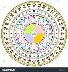 an image of a circular clock with different times on it's face and numbers in the middle