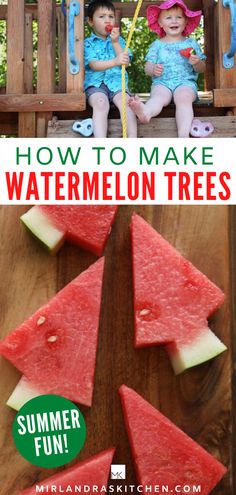 watermelon trees with text overlay that reads how to make watermelon trees