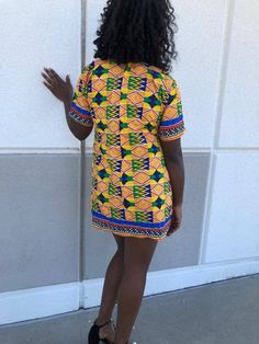 "African ankara hand made women above the knee length dress multi color kente print Made with polycotton Contact me for any questions about the item. Please try the dress on with the tag, Item must be returned with the tag on it originally place as you received it., Any items return without a tag will assume that it has been worn, it will ship back to you buyer. Check the measurement before purchasing. Please take your measurements before you order. Let me know within 3 days after receiving the African Dresses For Women Ankara, Shift Dresses Work, Knee Length Shorts, Polycotton Fabric, Above Knee, African Dresses For Women, African Attire, Knee Length Dress, African Dress