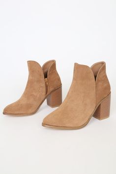 Ankle Boots Outfit Fall, Tan Suede Boots, Ankle Boots Dress, Tan Ankle Boots, Fall Booties, Tan Booties, Tan Boots, Tan Heels, Cute Boots