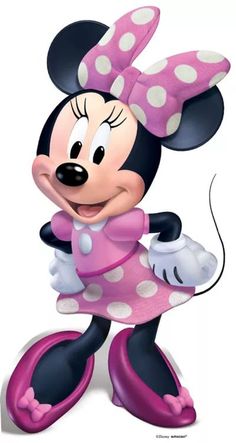 a cartoon minnie mouse with polka dots on it