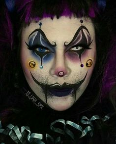 Helovyno Makiazas, Haunt Makeup, Sfx Ideas, Creepy Clown Makeup, Drag Inspiration, Circus Makeup, Halloween Dolls, Dark Circus, Punk Makeup