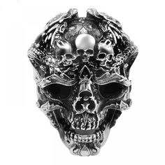 Sterling Silver Skull Steampunk Ring - https://lordsteampunk.com/sterling-silver-skull-steampunk-ring/ Price: 118.00 & FREE Shipping #pinterest Skeleton Ring, Gothic Dragon, Mens Designer Jewelry, Sterling Silver Skull Rings, Steampunk Rings, Gothic Men, Punk Skull