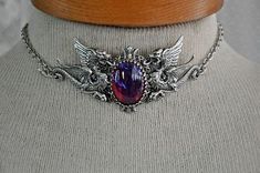 Targaryen Necklace, Dragon Choker, Gothic Choker Necklace, Mexican Opal, Dragons Breath, Neo Victorian, Magical Jewelry