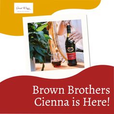 the brown brothers'cinema is here poster with an image of a man holding a bottle