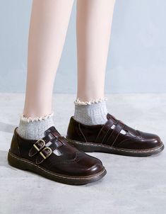 Comfortable Sole Brogue Style T-Strap Mary Jane Shoes — Obiono Retro Elements, Brogues Style, Womens Mary Janes, Mary Jane Shoes Womens, Mary Jane Pumps, Shoes Summer, Buckle Shoes, Mary Jane Heels, Mary Jane Flats