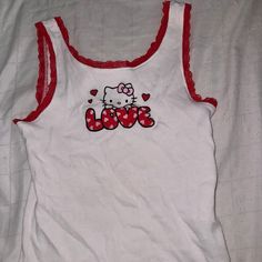 Hello Kitty Tank Top - Never Worn Hello Kitty Summer Tops, Hello Kitty Tank Top Y2k, Cotton Hello Kitty Fun Tops, Summer Hello Kitty Fun Tops, Hello Kitty T-shirts & Tank Tops, Cat Tanks, Hello Kitty, Kitty, Tank Tops