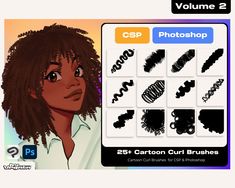 an image of a woman's face with various brushes