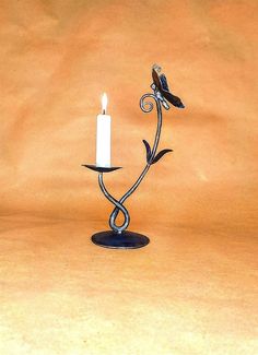 Wrought Iron Candle Holders, Elegant Candle Holders, Wrought Iron Candle, 6th Anniversary Gifts, Iron Candle Holder, Blacksmith Projects, Personalized Anniversary Gifts, Iron Candle, Metal Candle Holders