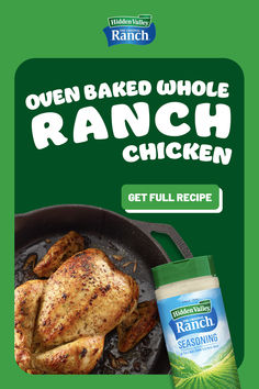 an advertisement for ranch seasoning with chicken