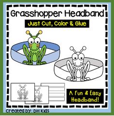 the grasshopper headband is an easy and fun activity for kids to learn how to draw