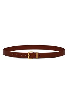 This classic leather belt is secured by shiny gold-toned hardware to upgrade your favorite 'fit. It's so good, it's Essential. Leather Imported Womens Belt, Classic Belt, Womens Leather Belt, Brown Belt, Classic Leather, Fall 2024, Belts For Women, Leather Belt, Leather Women