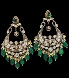 Sabyasachi Inspired Authentic Mossanite Polki Designer Earrings Wiith Victorian polish  Length 9cm If have any queries please ask . Indian Sari Dress, Polki Earrings, Sari Dress, Indian Sari, Designer Earrings, Favorite Jewelry, Jewelry Earrings Dangle, Diamond Earrings, Etsy Earrings