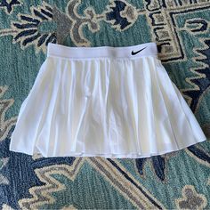 White Nike Victory Skirt Size Small Nwot Never Worn So Cute! Pleated Tennis Skirt 304 Nike Fitted Pleated Skirt, Nike Fitted Mini Skirt, Fitted Nike Pleated Skirt, Nike Fitted Tennis Skirt For Spring, Nike Fitted Tennis Skirt, Nike White Tennis Skirt For Spring, Nike White Lined Skirt, Nike White Skirt For Summer, Nike White Fitted Tennis Skirt