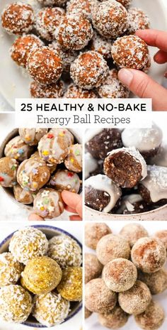 different types of healthy and no bake energy balls