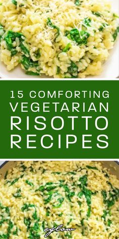 different types of risotto with spinach and cheese