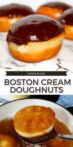 two images with different types of doughnuts in them