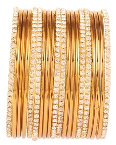 PRICES MAY VARY. Touchstone "Golden Bangle Collection" Indian Bollywood Traditional Yellow Rhinestone Plain Golden Designer Jewelry Bangle Bracelets Set of 20. In Antique Gold Tone For Women. SIZE : LARGE. Indian Size 2-10. Inner Diameter 2.62 Inches or 6.67 cm. Please check against old Bangle before ordering to avoid disappointment. PLEASE CHECK SIZE / DIAMETER OF OLD BANGLE (AND COMPARE) BEFORE ORDERING TO AVOID DISAPPOINTMENT. We offer many sizes from the smallest to the largest. when worn for a wedding, engagement, party, prom and any special occasion. Will enhance special days like Christmas, Birthdays, Anniversaries, Valentine's Day, and Mother's Day. A Beautiful & Memorable Gift for all occasions. MATERIAL & TECHNIQUE: This is in a special dark gold plating to recreate the look of a Handmade Fabric Bags, Heritage Jewellery, Bangle Bracelet Set, Indian Bollywood, Gold Jewelry Indian, Jewelry Images, White Rhinestone, Metal Mesh, Gorgeous Bracelet