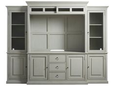 Summer Hill French Gray Home Entertainment Console with Hutch - Chapin Furniture Cabinets With Glass Doors, Entertainment Wall Units, Summer Hill, French Gray, Home Entertainment Centers, Entertainment Wall, Entertainment Console, Tv Wall Unit, Media Cabinet