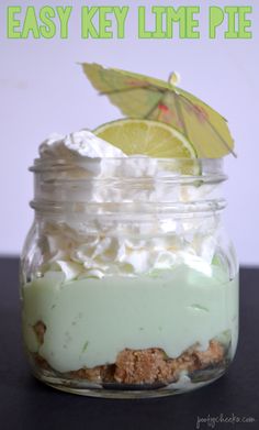 an easy key lime pie in a mason jar