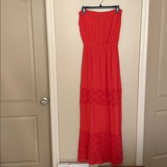 Maxi Dress That Is Brand New. Tags Have Already Been Removed. Very Comfy And Stylish To Wear. It Is Strapless And The Color Is Coral. Red Strapless Summer Maxi Dress, Strapless Red Sundress For Beach, Strapless Red Maxi Dress For Vacation, Strapless Red Maxi Dress For Spring, Coral Dress, Wear It, Dress Brands, Strapless Dress, Checks