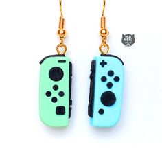 two nintendo wii game controller shaped earrings