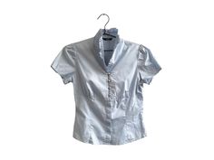 Vintage Light Blue Check Cotton Top Button Up Top Blouse Short Sleeve Shirt Size 36 EU Women Measurements:  Chest: 36 inches Waist: maximum 30 inches Sleeve Length: 7 inches Length of the shirt at the back: 21 inches Material: Cotton This item is vintage. Used. Good vintage condition. Light Blue Short Sleeve Button Blouse, Light Blue Short Sleeve Blouse With Buttons, Light Blue Buttoned Blouse For Work, Light Blue Buttoned Tops For Work, Fitted Light Blue Tops With Button Closure, Light Blue Button Blouse For Work, Light Blue Button-up Office Tops, Light Blue Button-up Top For Office, Light Blue Button Closure Top For Work