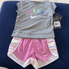 Brand New Nike Short Set. Magic Flamingo. Casual Play Sets For Spring, Nike Playful Tops, Playful Nike Sports Sets, Playful Nike Tops For Playtime, Playful Nike Playwear Sets, Nike Summer Tops, Nike White Playtime Sets, Playful Sports Sets For Spring, Flamingo Color